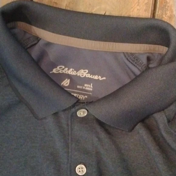 Eddie Bauer Freedry Polo. Dark Blue. Size Large - Picture 3 of 3